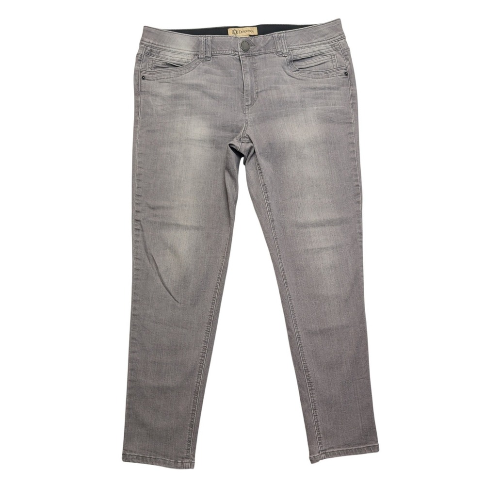 Democracy Ab Solution Skinny Jeans Womens 12 Grey Faded Stretch Denim B1301UDXX